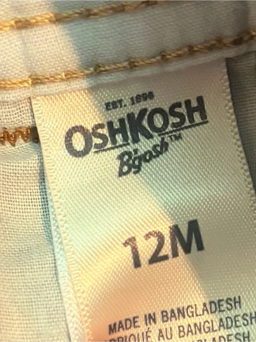 Two Overalls OshKosh Carter 12-18 months